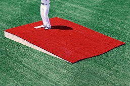 Aerial View of 3 Piece Single Bullpen in Red Turf